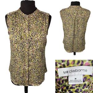 Liz Claiborne Shirt Blouse Sz M Animal print